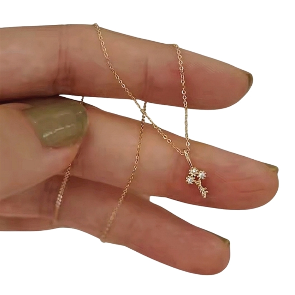 .925 sterling silver gold plated clavical necklace